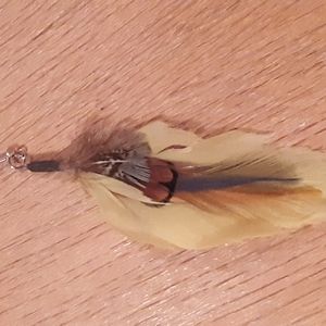 Handmade ONE feather earring